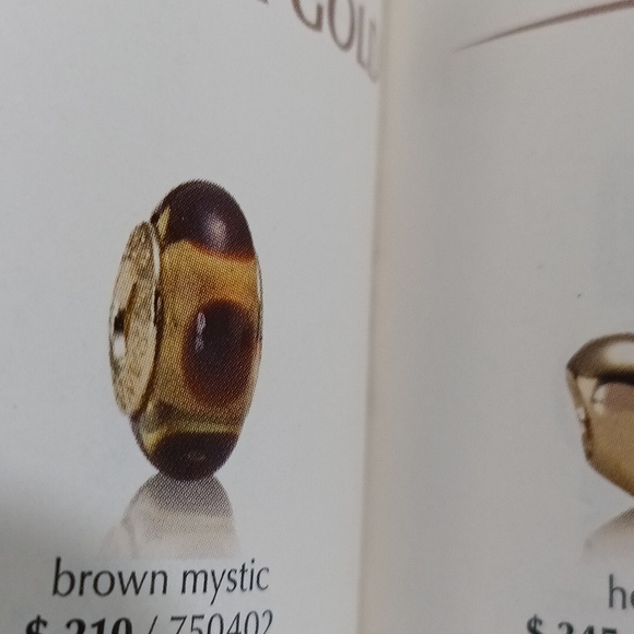 Pandora Solid 14k Gold Core Brown Mystic Murano No Scratches (Charm Only) - Picture 6 of 6